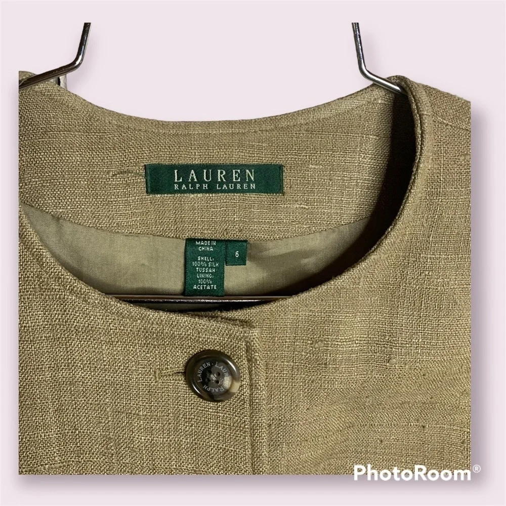 LAUREN by Ralph Lauren 100% Silk Tan Jacket size 6​​​